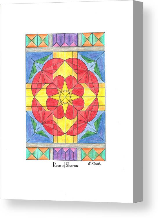 Jesus Canvas Print featuring the drawing Rose of Sharon by Carol Neal