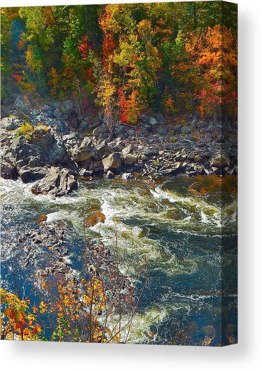 Landscape Canvas Print featuring the photograph Rumford Falls 15 by George Ramos