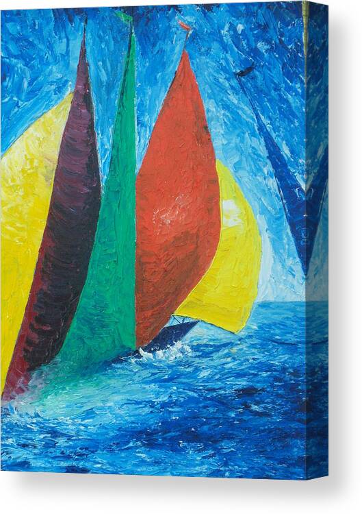 Sails Canvas Print featuring the painting Sails by Conor Murphy