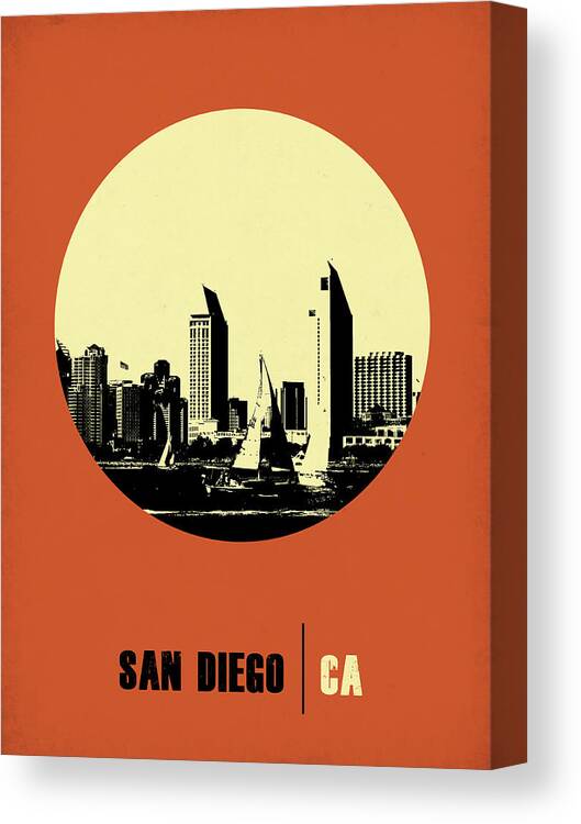 San Diego Canvas Print featuring the photograph San Diego Circle Poster 1 by Naxart Studio