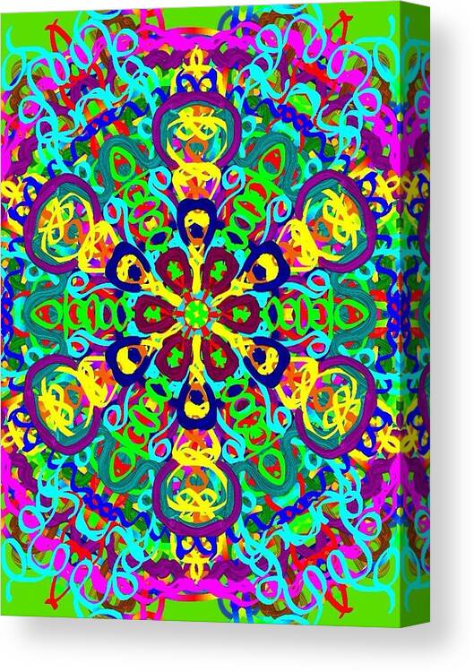 Digital Art Canvas Print featuring the digital art Sanskrit Mandala by Karen Buford