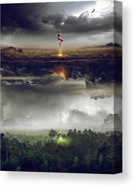 Creative Edit Canvas Print featuring the photograph Save The World by Mas Heri