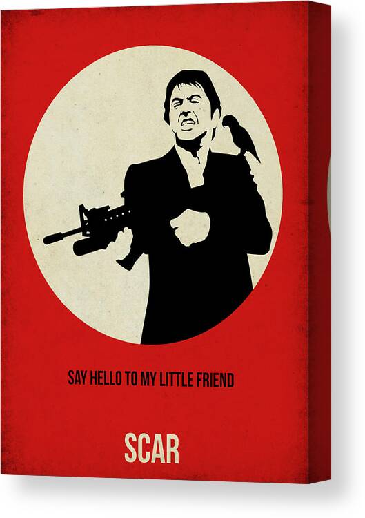  Canvas Print featuring the painting Scarface Poster by Naxart Studio
