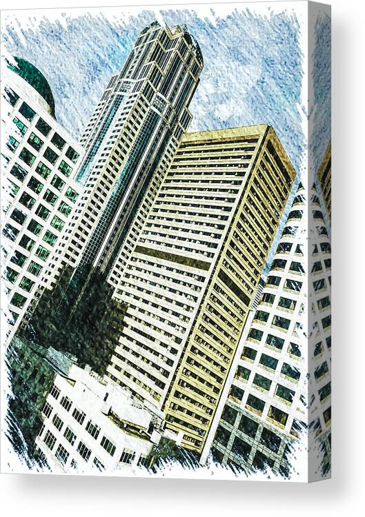 City Canvas Print featuring the photograph Seattle Downtown by Jonathan Nguyen