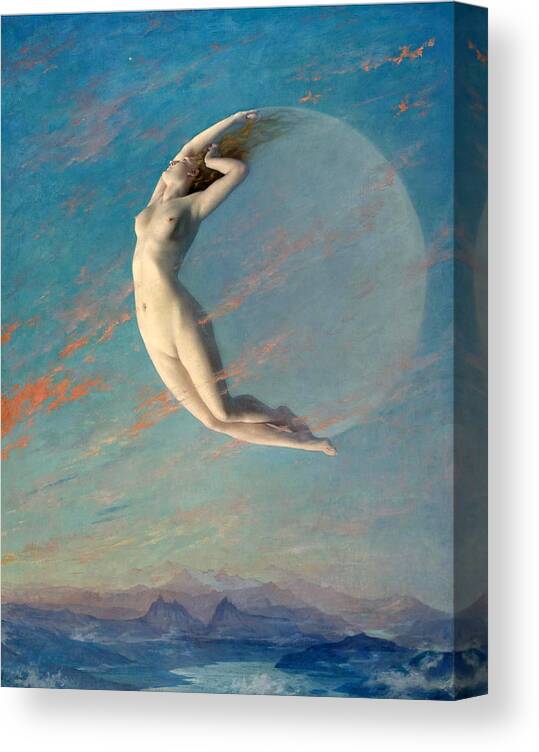 Albert Aublet Canvas Print featuring the painting Selene by Albert Aublet