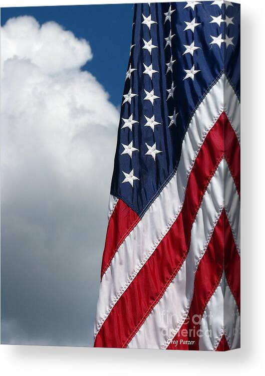 Art For The Wall...patzer Photography Canvas Print featuring the photograph September Flag by Greg Patzer