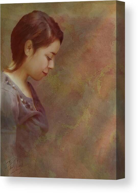 Woman Canvas Print featuring the digital art Serenity by Phil Clark