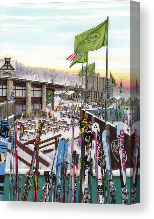 Seven Springs Canvas Print featuring the painting Seven Springs Mountain Resort by Albert Puskaric