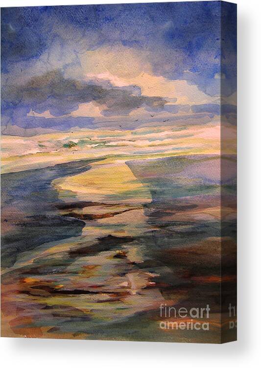 Art Canvas Print featuring the painting Shoreline sunrise 11-9-14 by Julianne Felton