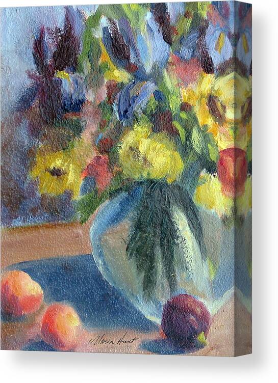 Flowers Canvas Print featuring the painting Simple Pleasures by Maria Hunt