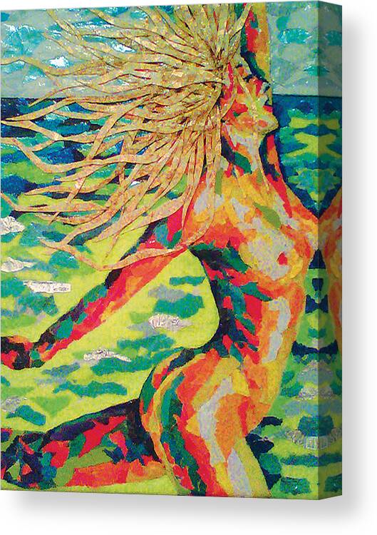 Torn Junkmail Canvas Print featuring the mixed media Siren by Linda N La Rose