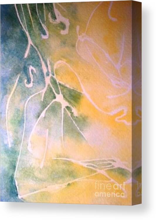 Abstract Canvas Print featuring the painting Sky Writing by Laura Hamill