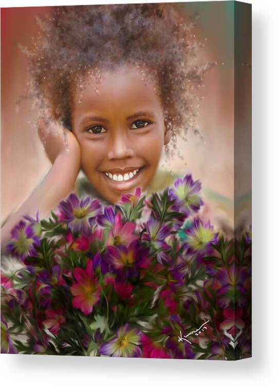 African Canvas Print featuring the painting Smile 2 by Kume Bryant