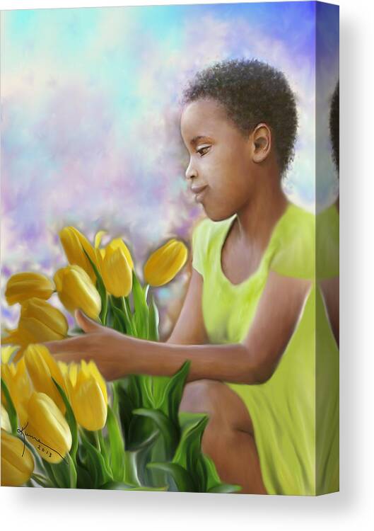 African Canvas Print featuring the painting Smile 3 by Kume Bryant