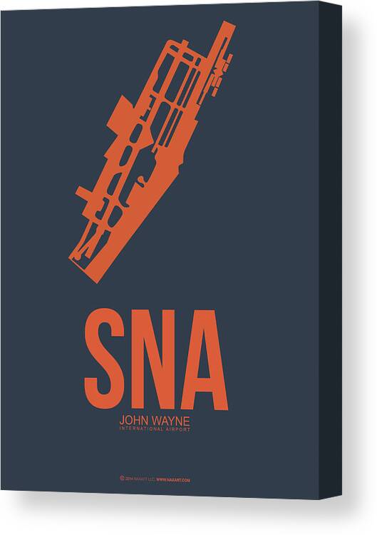 Orange County Canvas Print featuring the digital art SNA Orange County Airport Poster 1 by Naxart Studio