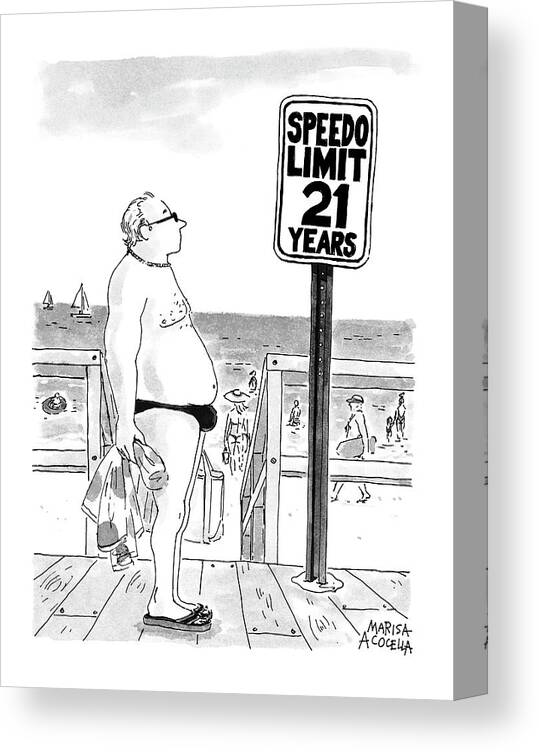 Automobiles - Speeding Canvas Print featuring the drawing Speedo Limit 21 Years by Marisa Acocella Marchetto