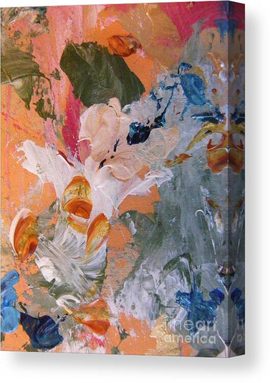 Abstract Flower Painting Canvas Print featuring the painting Spring 2 by Nancy Kane Chapman
