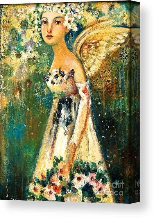 Angel Canvas Print featuring the painting Spring Angel by Shijun Munns