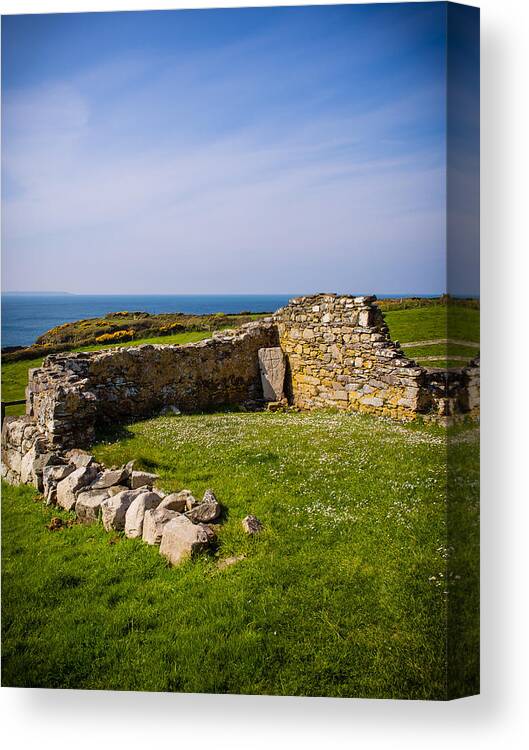 Birth Place Canvas Print featuring the photograph St Non's Chapel by Mark Llewellyn