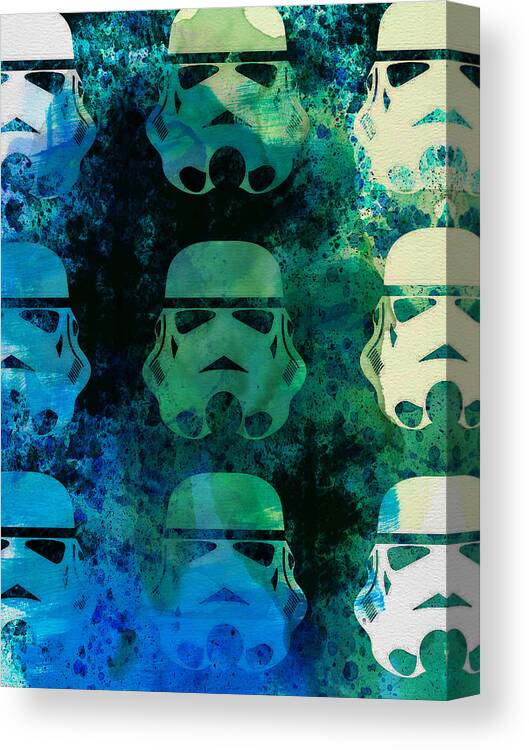 Star Canvas Print featuring the painting Star Warriors Watercolor 1 by Naxart Studio