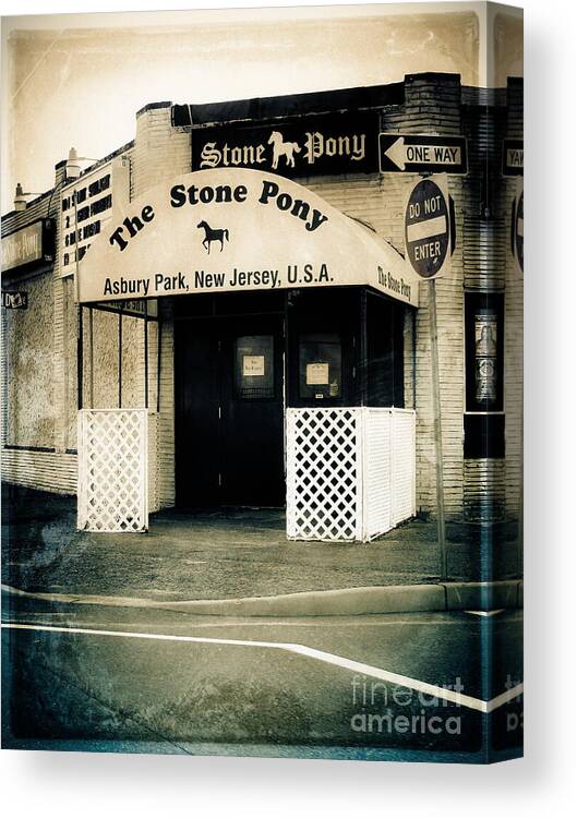 Street Photography Canvas Print featuring the photograph Stone Pony by Colleen Kammerer