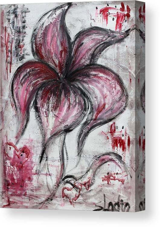 Floral Canvas Print featuring the painting Storyteller by Sladjana Lazarevic