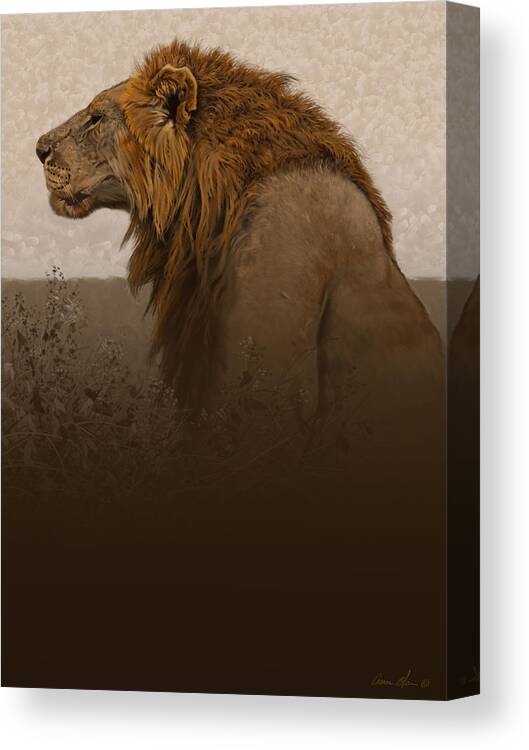 Lion Canvas Print featuring the digital art Strength by Aaron Blaise