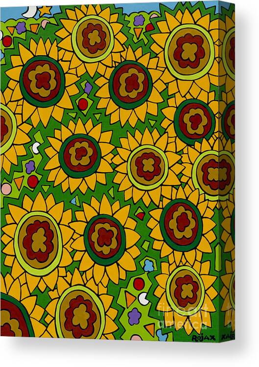 Sunflowers Canvas Print featuring the painting Sunflowers 2 by Rojax Art