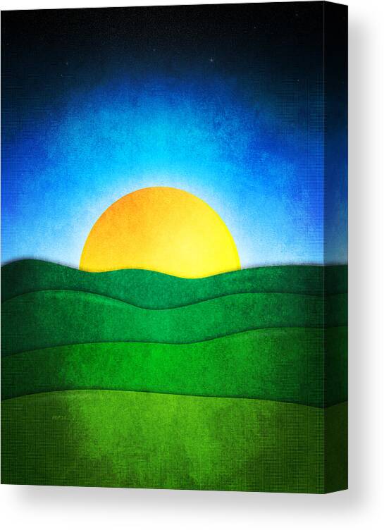 Sunrise Canvas Print featuring the digital art Sunrise In The Valley by Phil Perkins