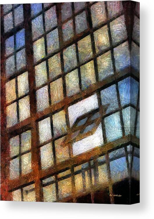 Architecture Canvas Print featuring the painting Sunrise Tilt by RC DeWinter
