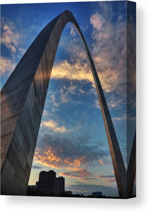 St Louis Canvas Print featuring the photograph Sunset Under the Gateway Arch 001 by Lance Vaughn