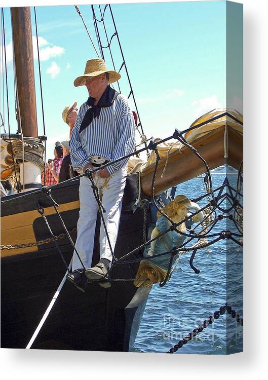 Tall Ships Canvas Print featuring the photograph Tall Ship Sailor by Tom Doud
