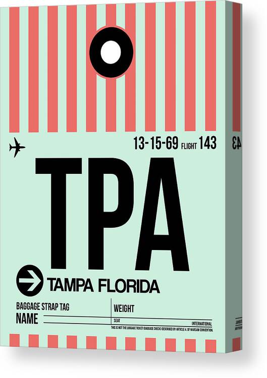 Tampa Canvas Print featuring the digital art Tampa Airport Poster by Naxart Studio