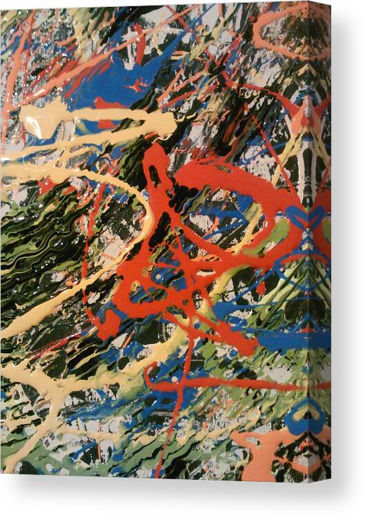 Abstract Art Canvas Print featuring the painting Taste of Pollock by Ray Khalife