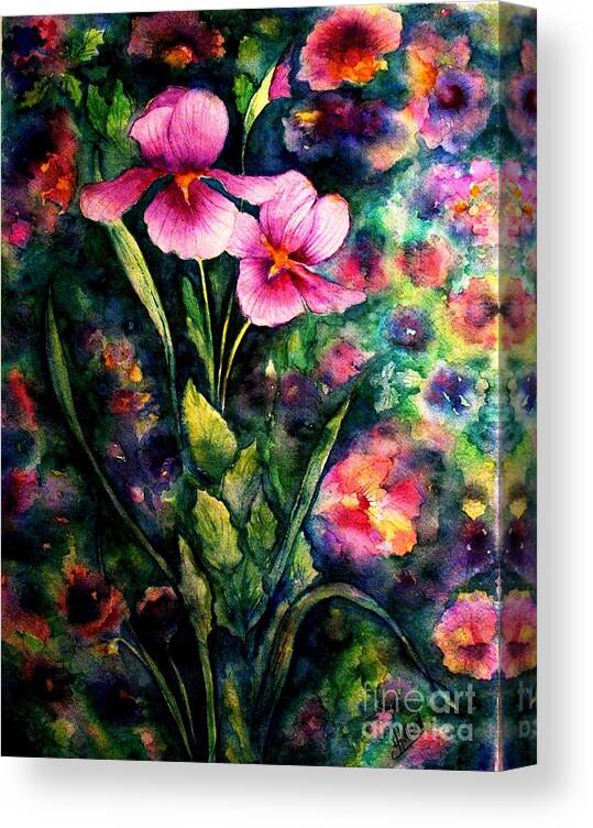 Irises Canvas Print featuring the painting The Aroma of Grace by Hazel Holland