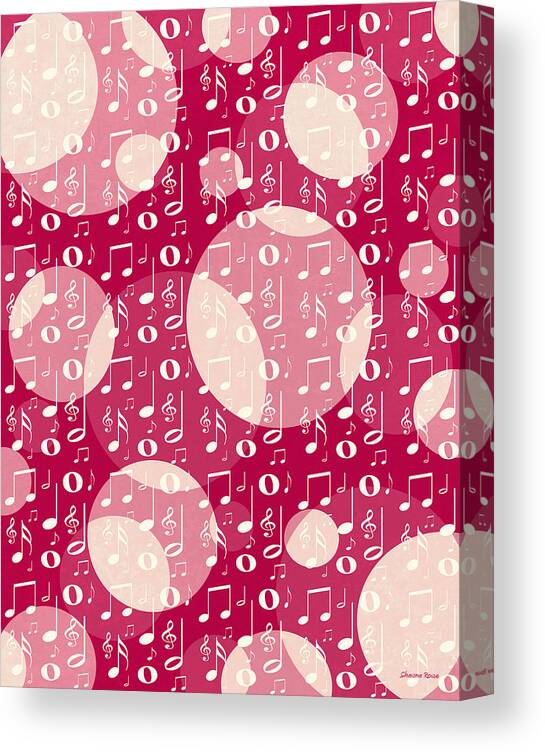 Music Notes Canvas Print featuring the digital art The Color of Music by Shawna Rowe