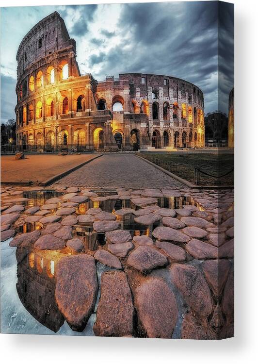 Colosseum Canvas Print featuring the photograph The Colosseum by Massimo Cuomo