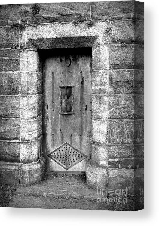 Hourglass Canvas Print featuring the photograph The Crypt Door by Avis Noelle
