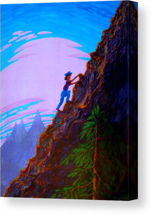 Climb Canvas Print featuring the painting The Difficult and the Steep by Matt Konar