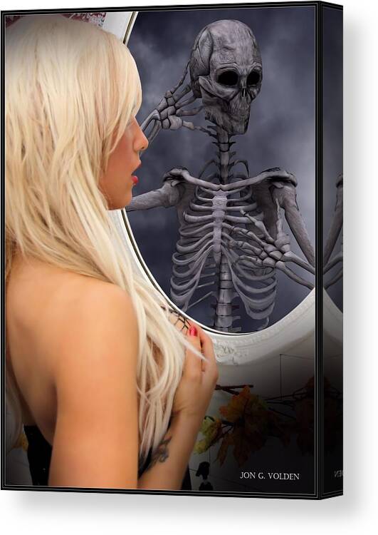 Sexy Canvas Print featuring the photograph The Evil Mirror by Jon Volden