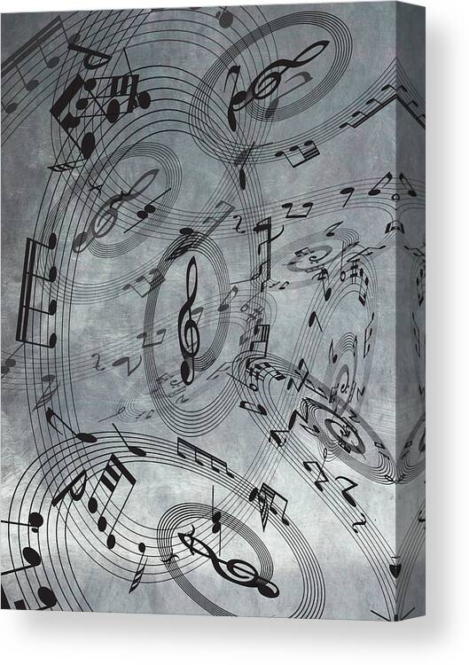 Freedom In Music Canvas Print featuring the mixed media The Freedom Of Music 1 by Angelina Tamez
