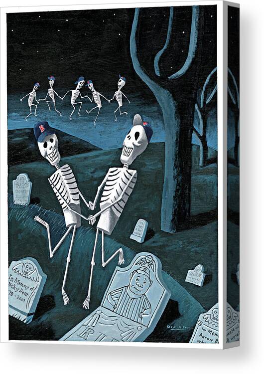 119998 Mul Mark Ulriksen Sports Death Babe Ruth Boston Regional Graveyards Canvas Print featuring the digital art The Grateful Dead by Mark Ulriksen