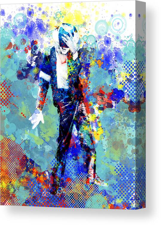 Michael Jackson Canvas Print featuring the painting The king by Bekim M
