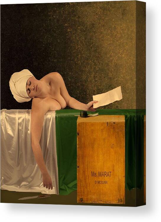 Nude Canvas Print featuring the photograph The Other Marat by Don McCunn