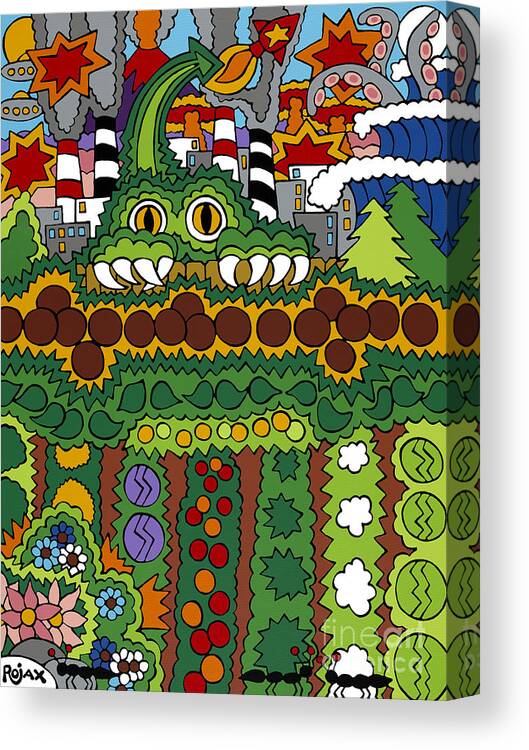Garden Canvas Print featuring the painting The Other Side of the Garden by Rojax Art