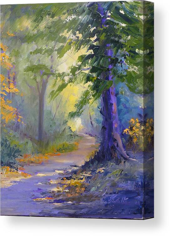Trees Canvas Print featuring the painting The Path by Judy Fischer Walton