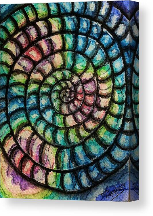 Spiral Canvas Print featuring the mixed media The Spiral by Mimulux Patricia No