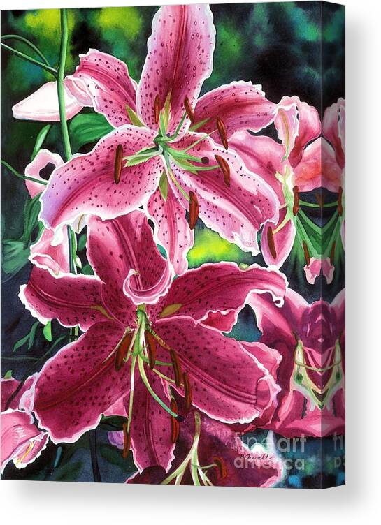 Flowers Canvas Print featuring the painting The Stargazers by Barbara Jewell