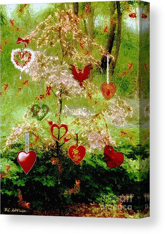 Romance Canvas Print featuring the painting The Wishing Tree by RC DeWinter