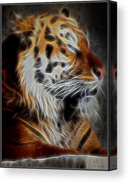 Tiger Canvas Print featuring the painting Tiger At Rest by Jon Volden